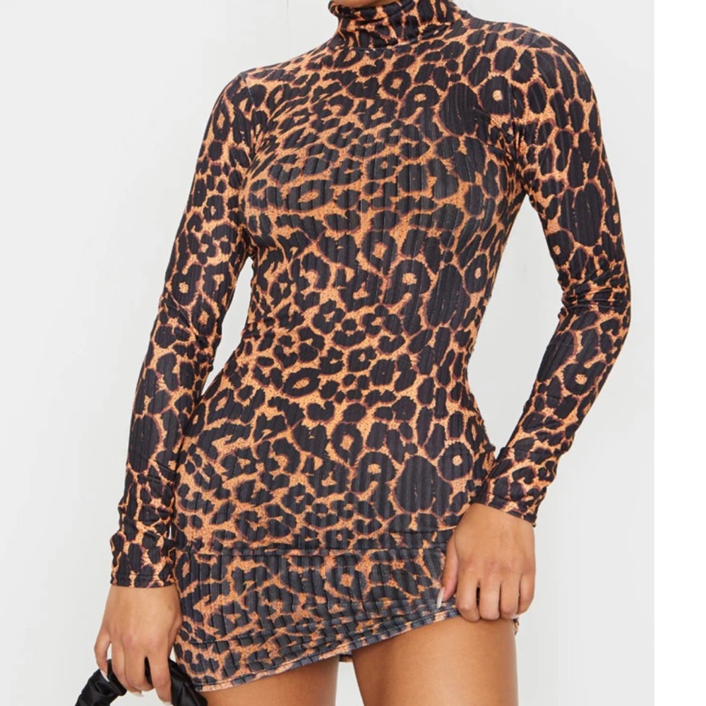 PrettyLittleThing Ribbed Long sleeve Dress